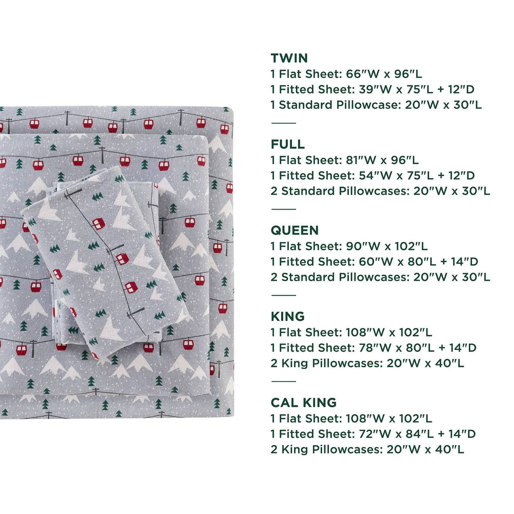 4 PCS King Sheet Set Grey Ski Jump Media 7