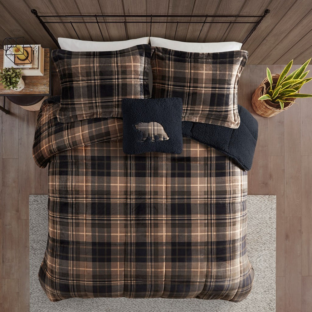 Full/Queen Plush to Sherpa Down Alternative Comforter Set Media 5