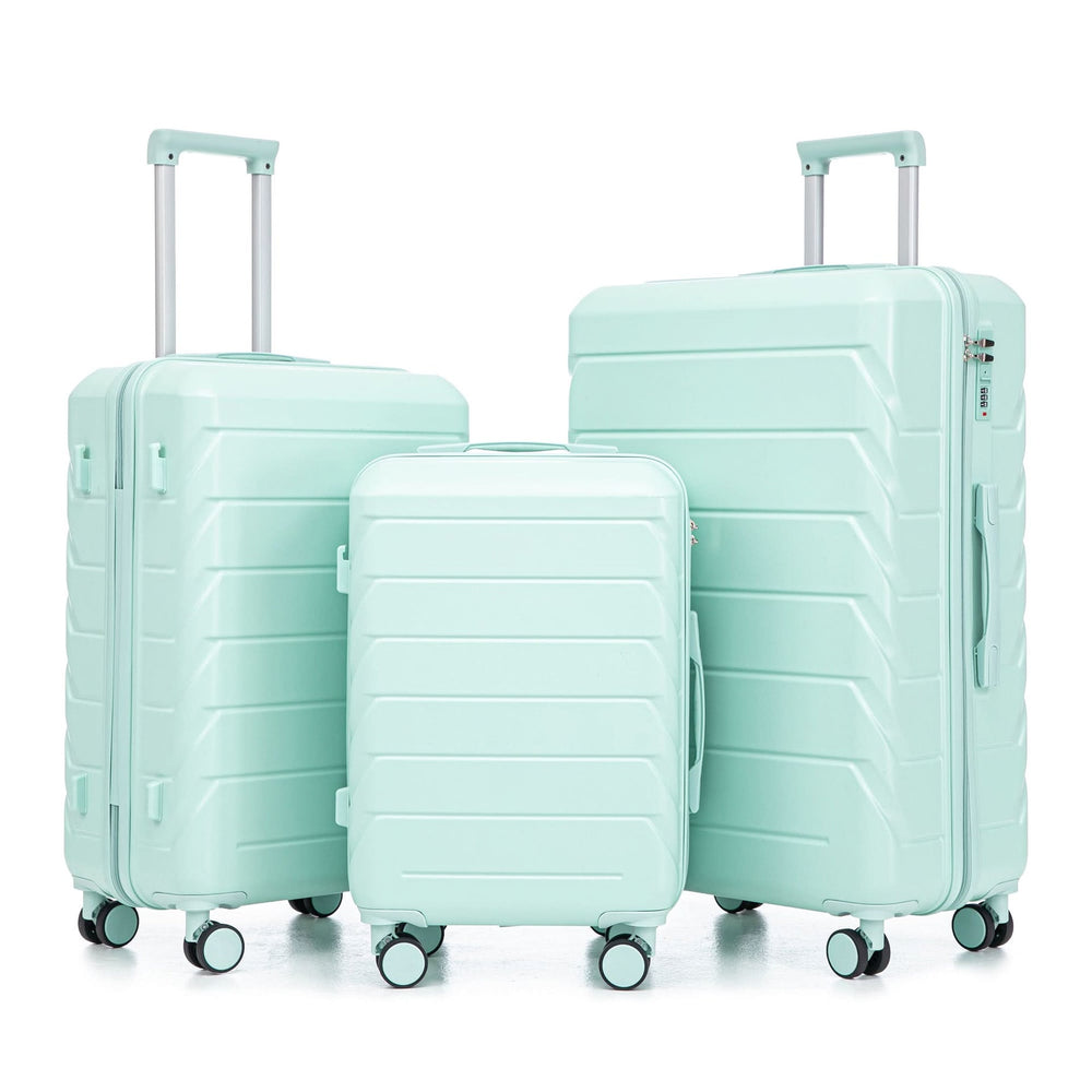 ABS Spinner Luggage Mint Green Durable 3 Piece Set & Combination Lock Media 21