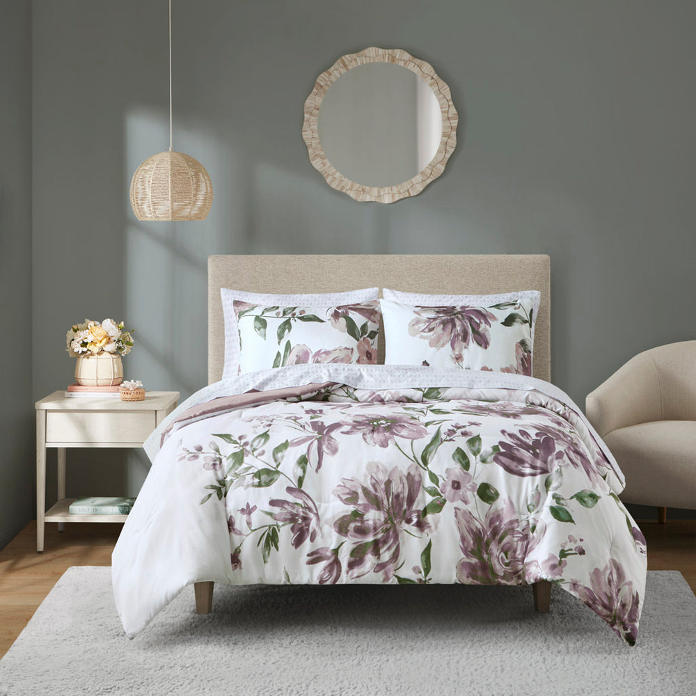 Queen Floral Comforter Set with Bed Sheets Media 14