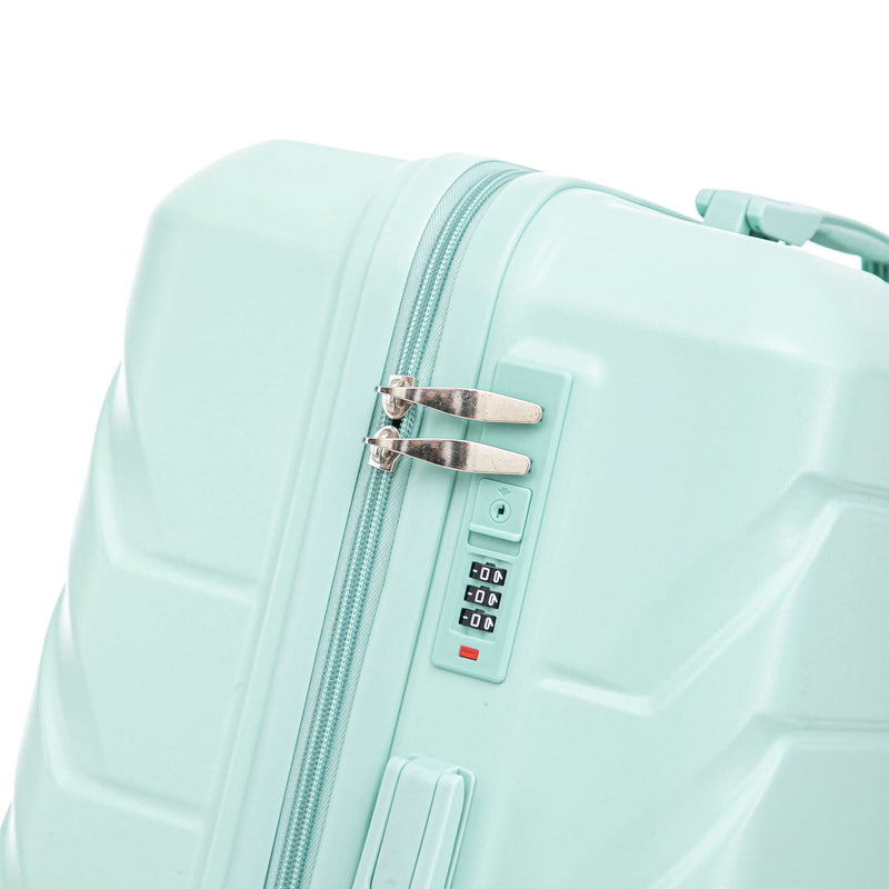 ABS Spinner Luggage Mint Green Durable 3 Piece Set & Combination Lock