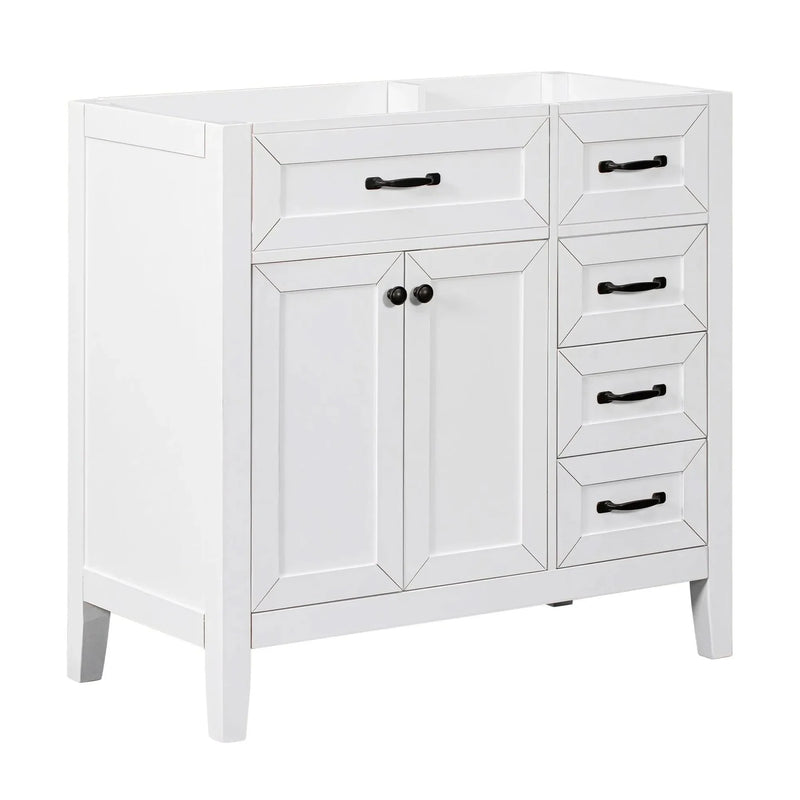 Bathroom Vanity Base 36 Inch Solid Wood With Drawers Cabinet Base