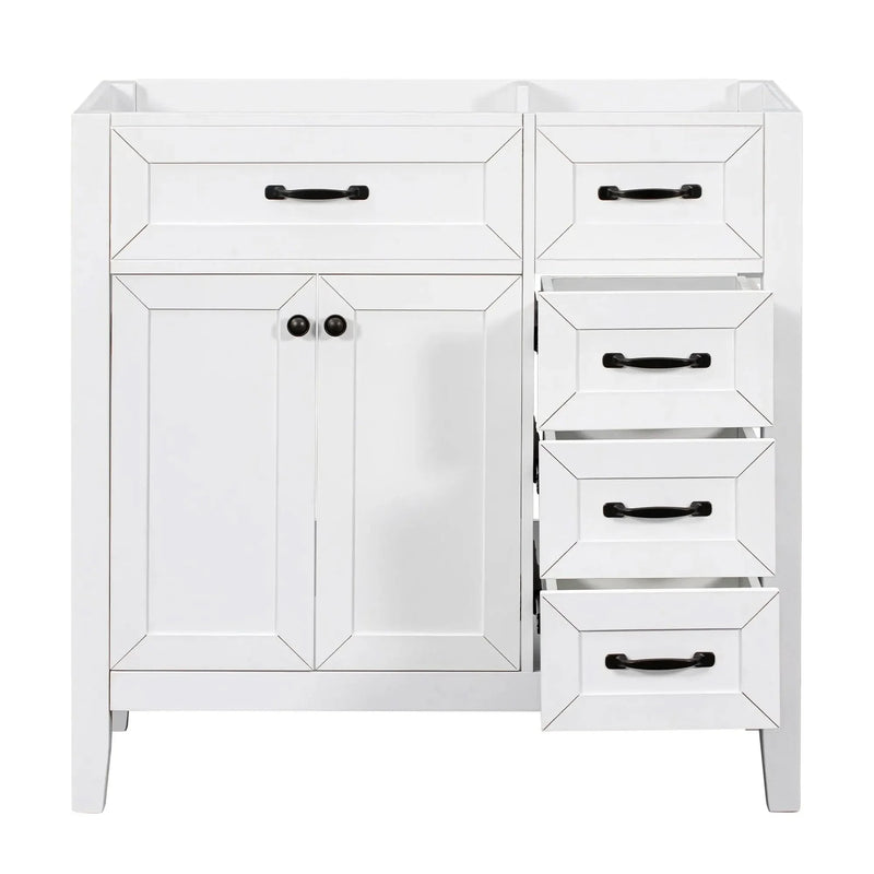 Bathroom Vanity Base 36 Inch Solid Wood With Drawers Cabinet Base