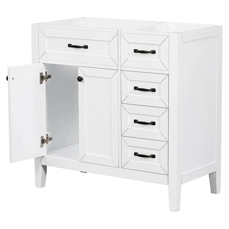 Bathroom Vanity Base 36 Inch Solid Wood With Drawers Cabinet Base