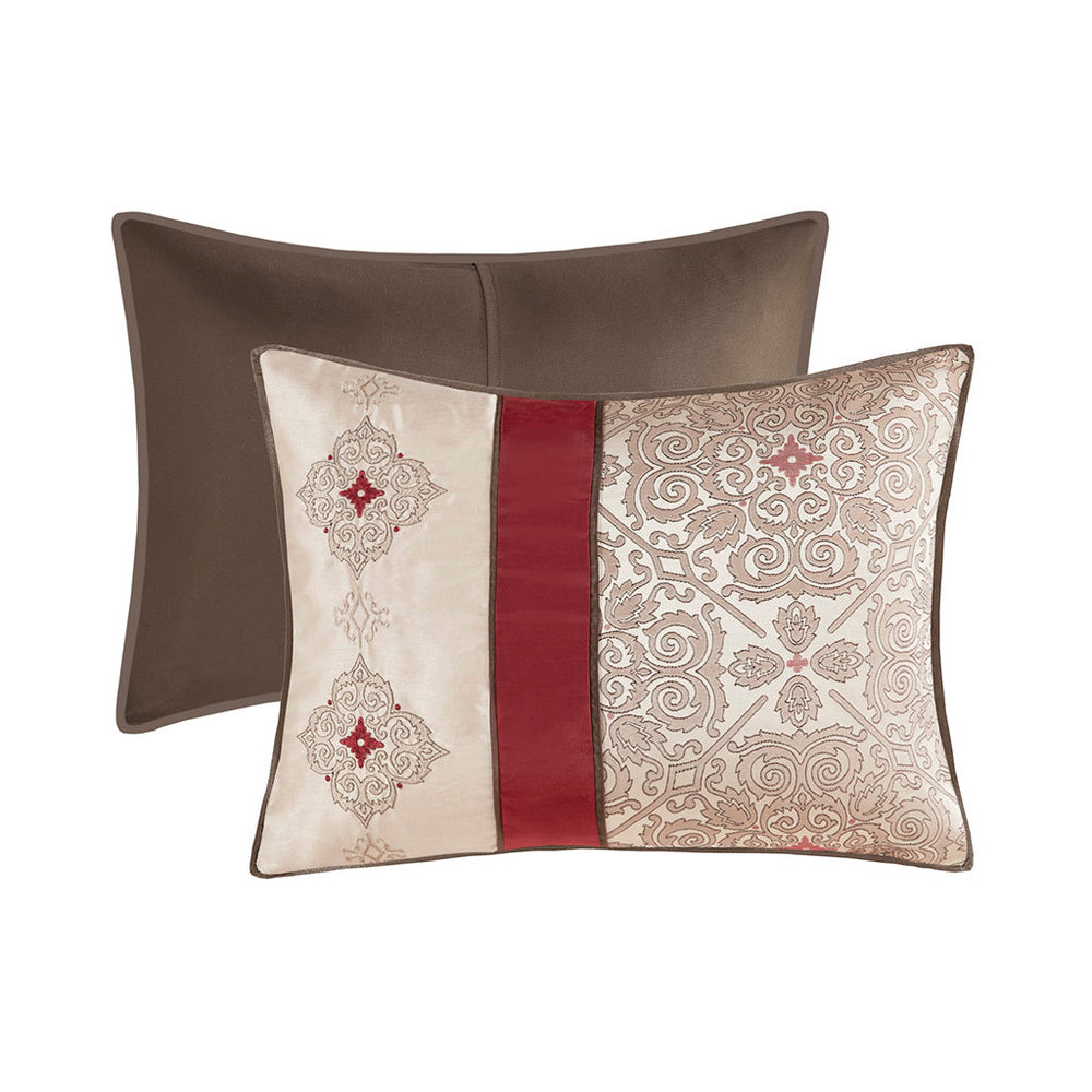 Queen 7 Piece Jacquard Comforter Set with Throw Pillows Media 13
