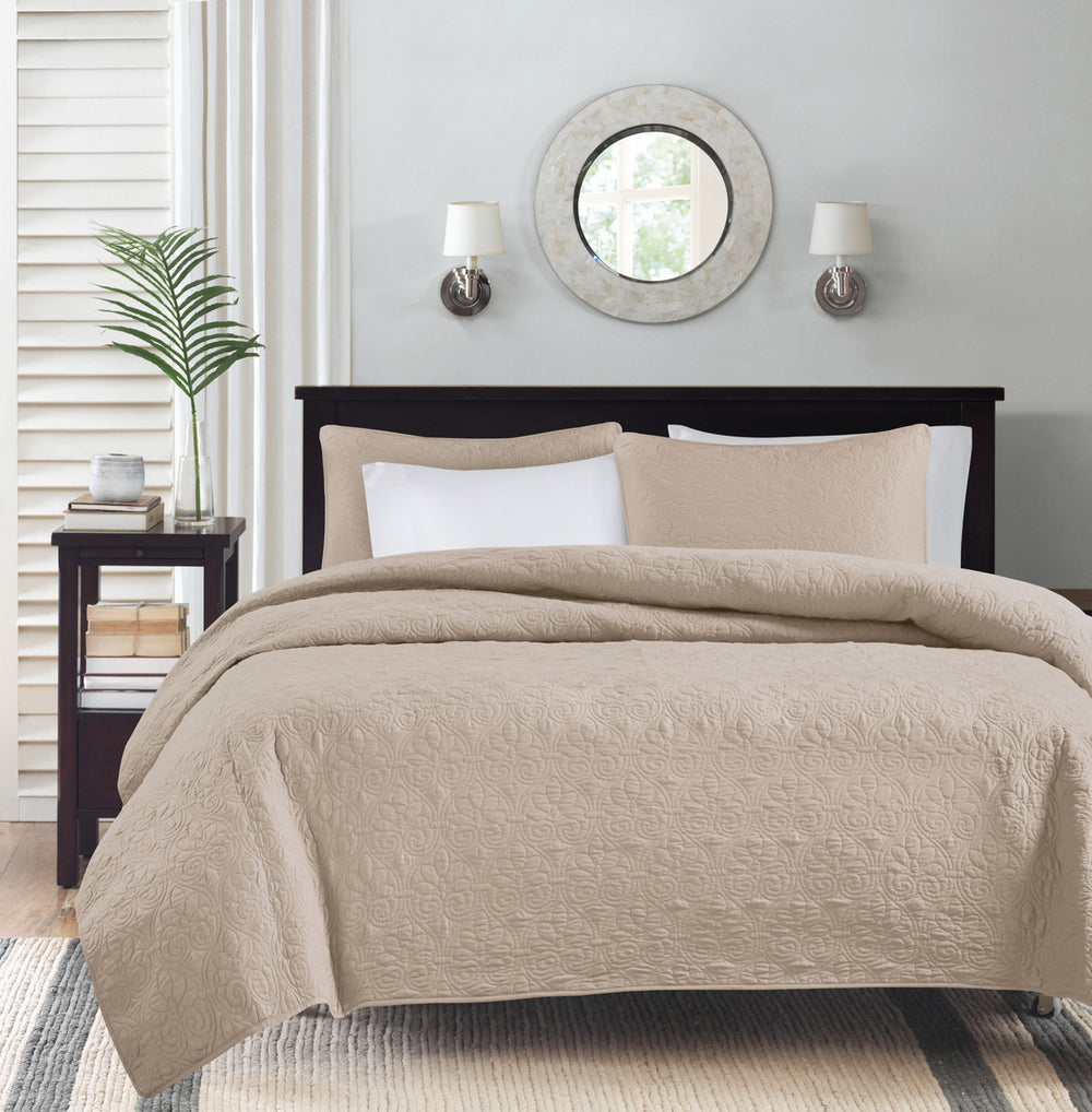Reversible Quilt Set Khaki Full/Queen Media 8
