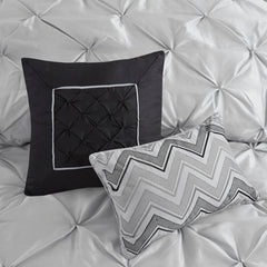 7-Piece 100% Polyester Pieced Pleated Tufted Comforter Set perspective
