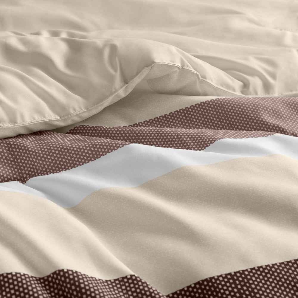 2-Piece Twin/Twin XL Stripe Textured Print Comforter Set,Terracotta Media 10