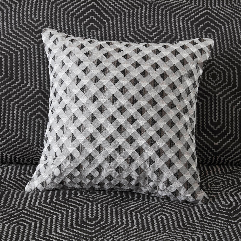 8 Pieces Queen Comforter Set,Black Multi Media 3
