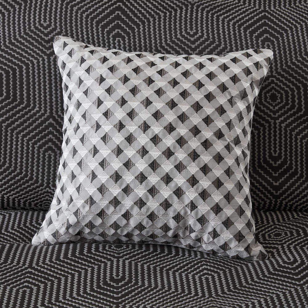 8 Pieces Queen Comforter Set,Black Multi Media 3