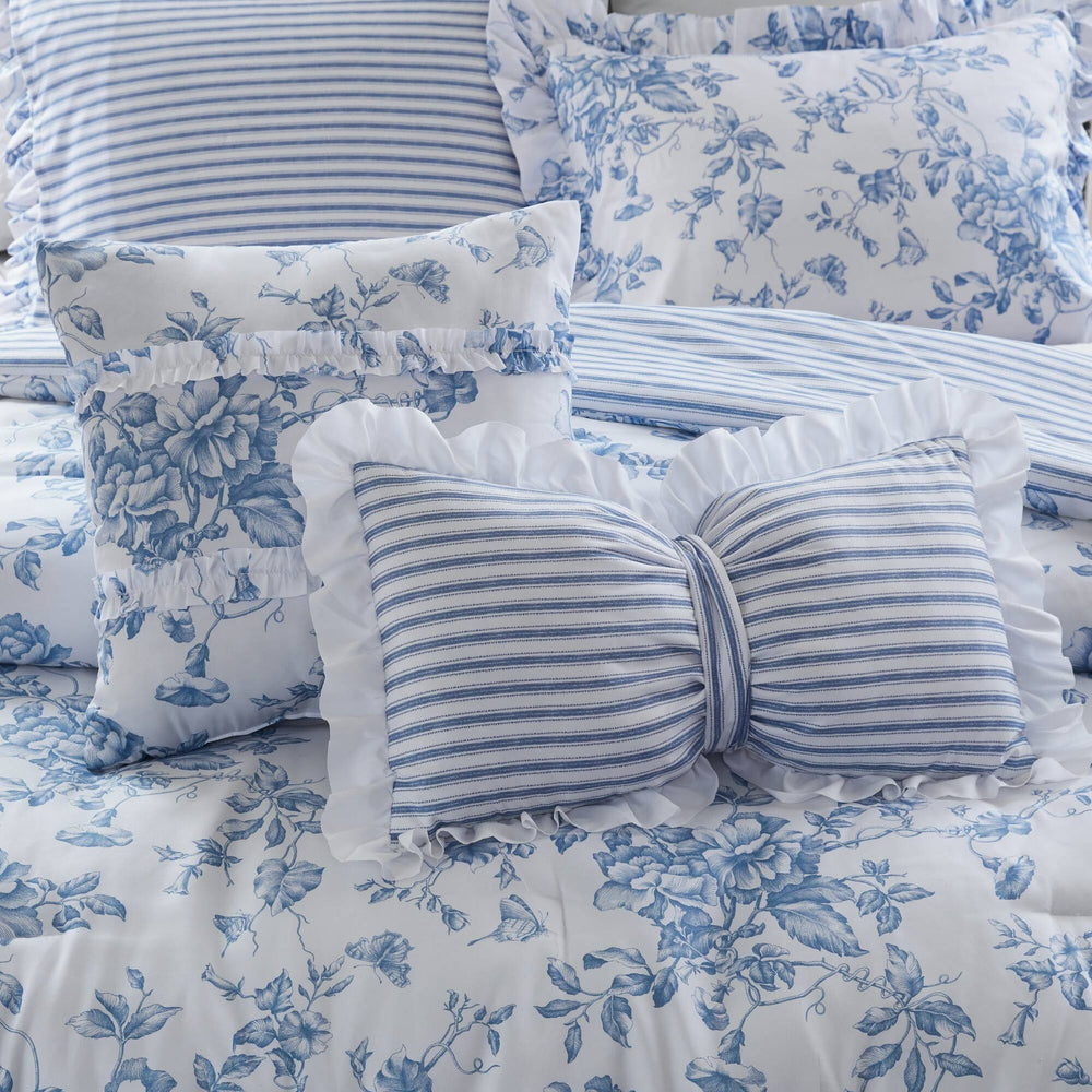 5 Pieces King Comforter Set with Decorative Pillows,Blue Media 11