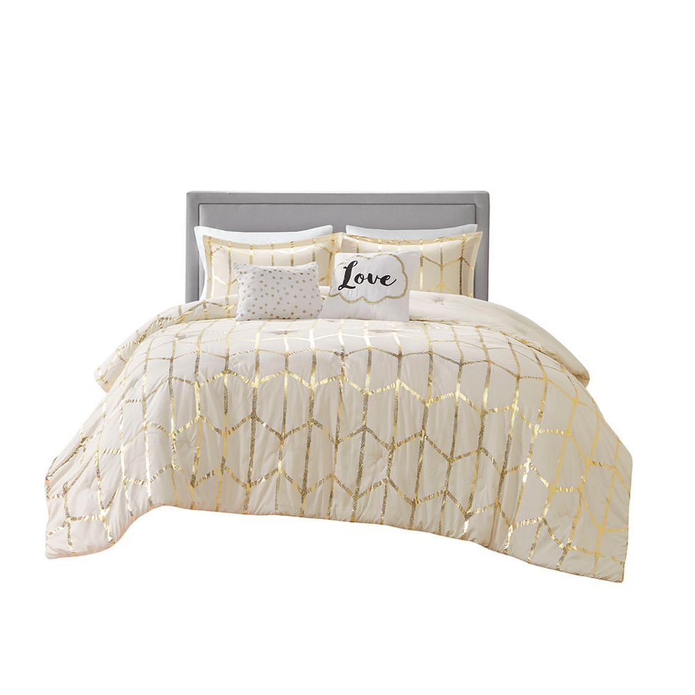 Twin/Twin XL Metallic Printed Comforter Set Media 6