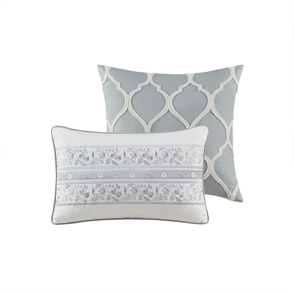 5 Piece Cotton Duvet Cover Set Grey King Media 5