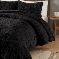 Ruched Fur Down Alternative Comforter Set perspective