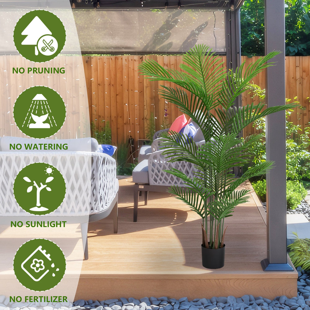 Artificial Areca Palm Plant 160cm Tall Faux Tropical Dypsis Lutescens Tree Green Plastic Indoor Outdoor Décor Media 5