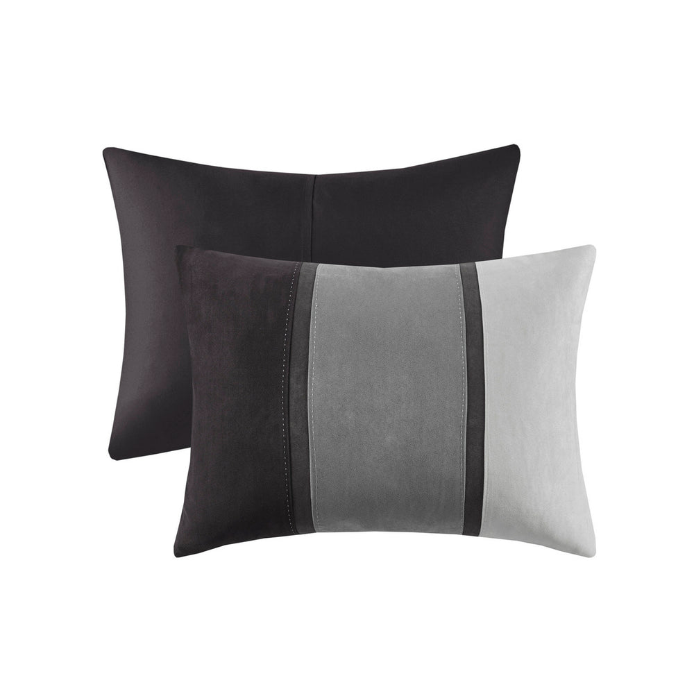 7 Piece Faux Suede Comforter Set Black Queen Media 12