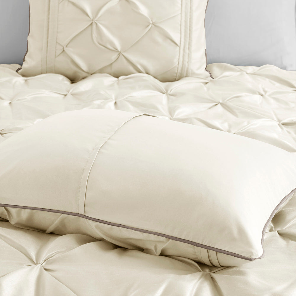 7 Piece Tufted Comforter Set Ivory King Media 10