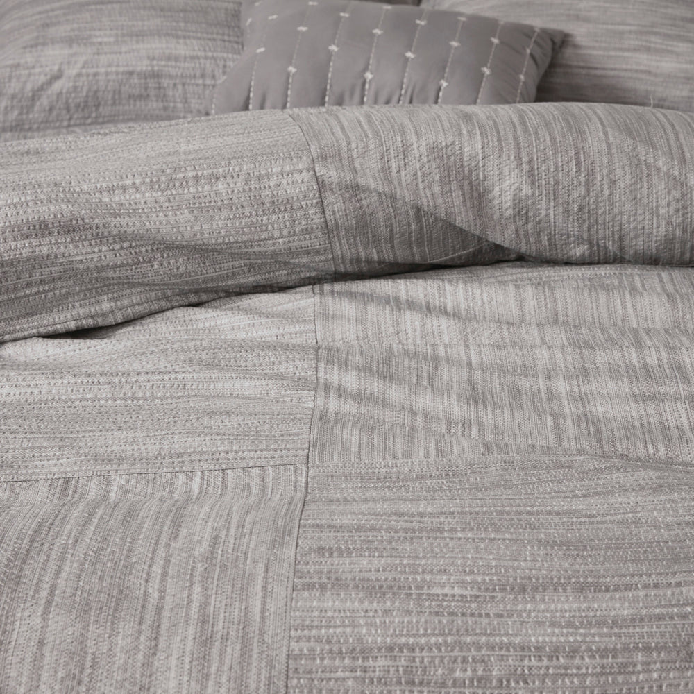 7 Piece Printed Seersucker Comforter Set Grey King Media 5