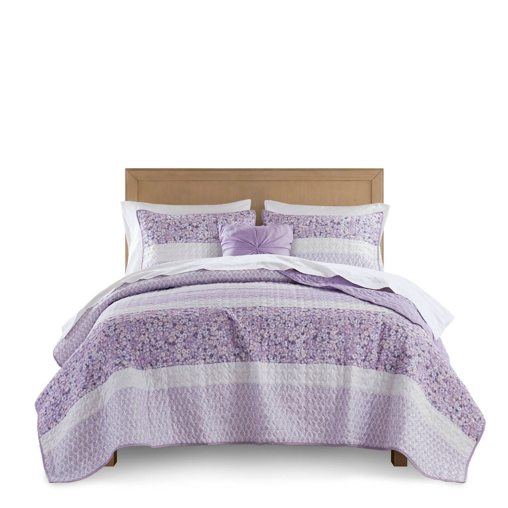 4 PCS Full/Queen Seersucker Quilt Set with Throw Media 5