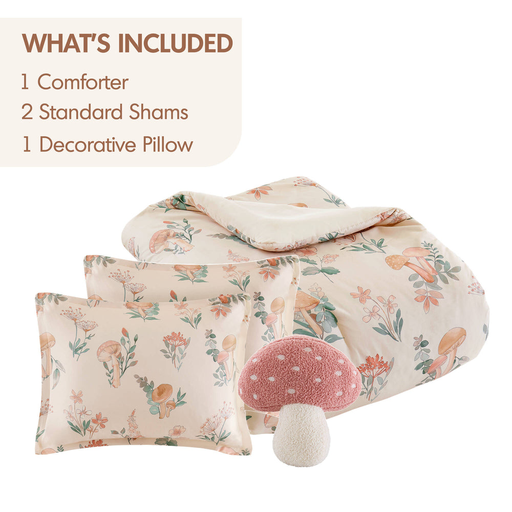 4- Piece Full/Queen Mushroom Garden Comforter Set Media 3
