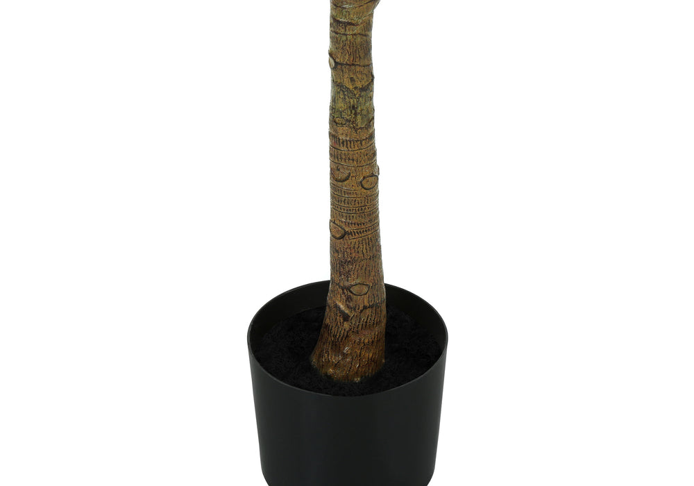 Artificial Plant, 47' Tall, Fiddle Tree, Indoor, Faux, Fake, Floor, Greenery, Potted, Real Touch, Decorative, Green Leaves, Black Pot Media 3
