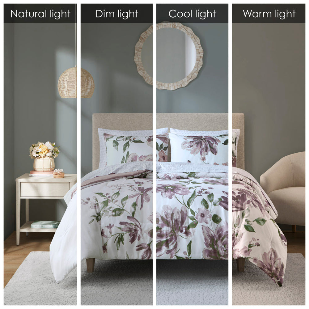 Queen Floral Comforter Set with Bed Sheets Media 13