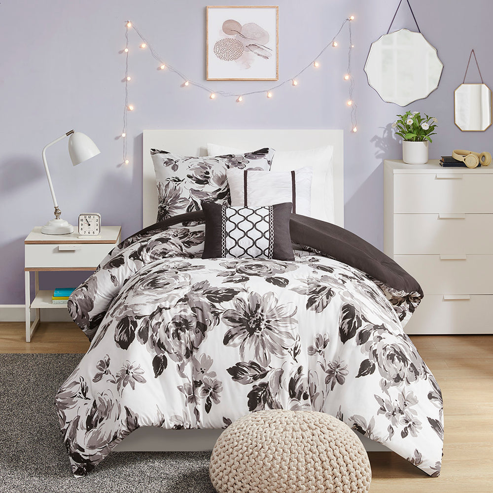 Twin/Twin XL Floral Print Comforter Set Media 13