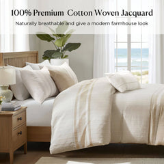 5 Piece Cotton Jaquard Duvet Set perspective