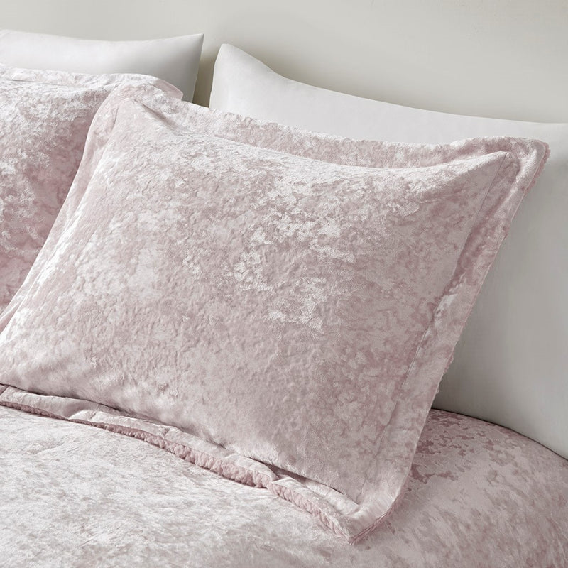 Twin/Twin XL Crushed Velvet Sherpa Reversible Comforter Set