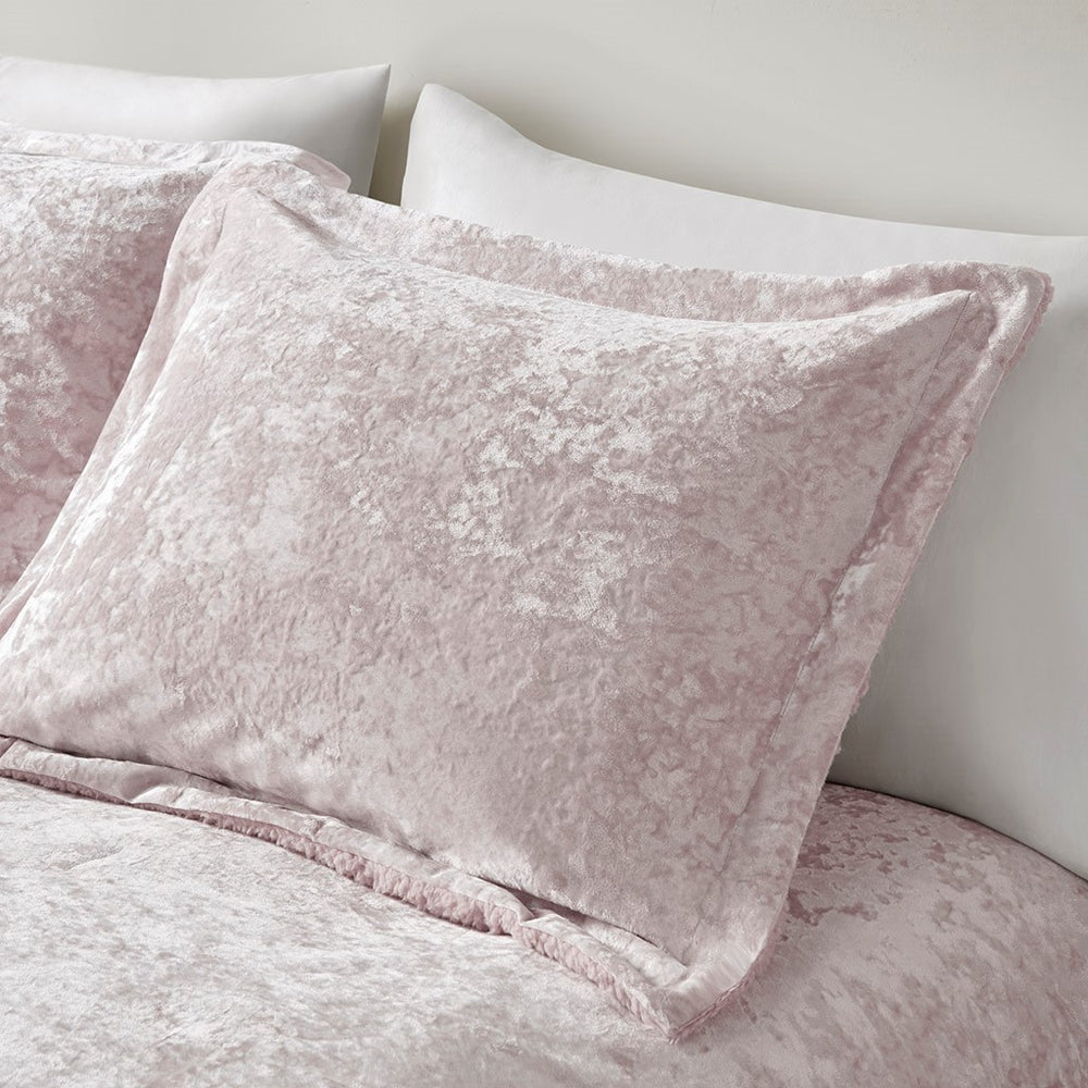 Twin/Twin XL Crushed Velvet Sherpa Reversible Comforter Set Media 5