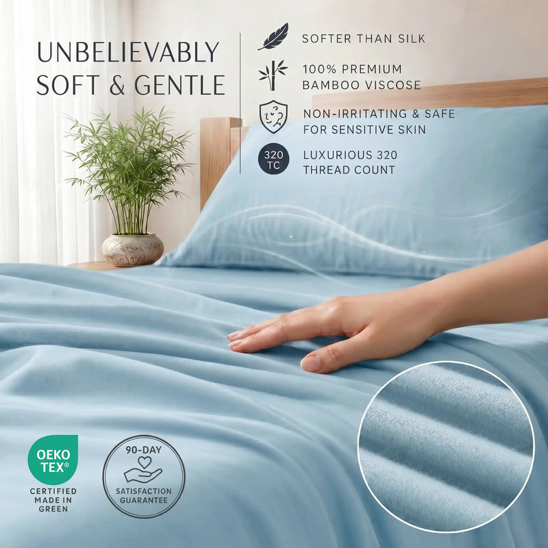 Bamboo Sheet Set Organic Bamboo & Oeko-Tex Certified Soft Sleep Comfort