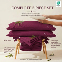 Bamboo Sheet Set Organic Bamboo & Oeko-Tex Certified Soft Sleep Comfort perspective