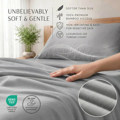 Bamboo Sheet Set Organic Bamboo & Oeko-Tex Certified Soft Sleep Comfort perspective