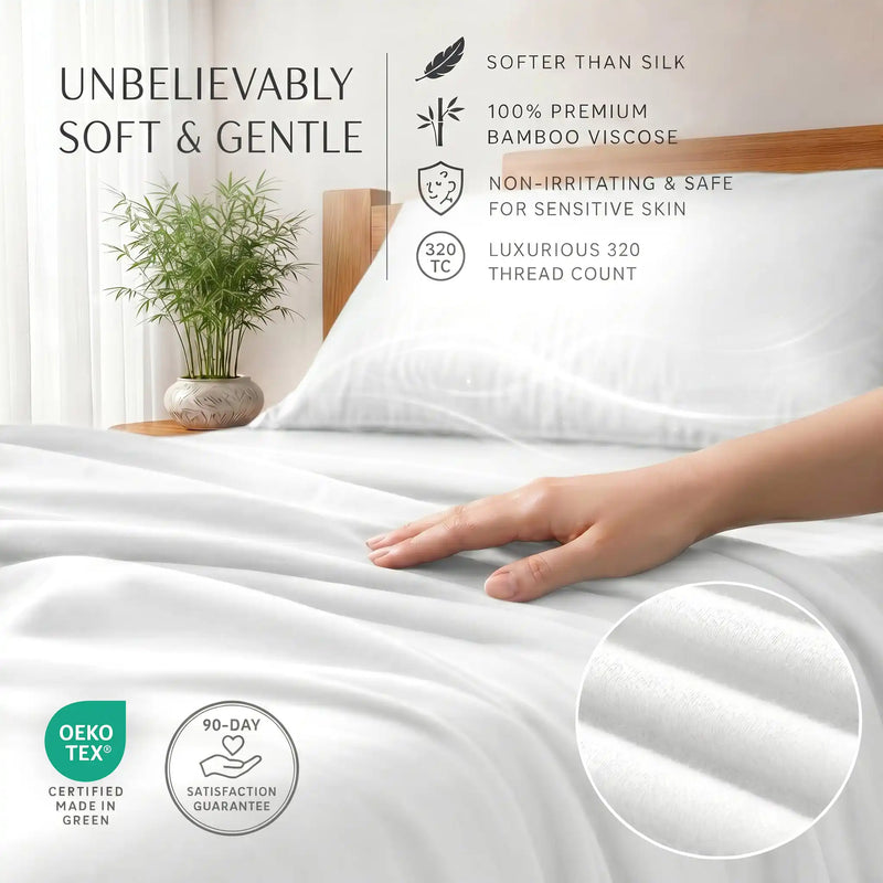Bamboo Sheet Set Organic Bamboo & Oeko-Tex Certified Soft Sleep Comfort