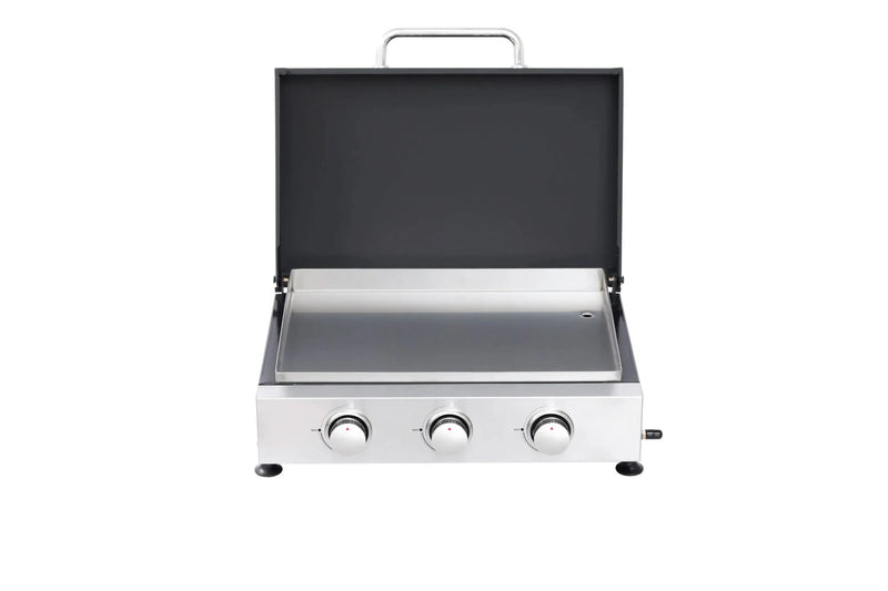 Outdoor Gas Grill Cast Iron Grates Three Burner Barbecue Station Kit