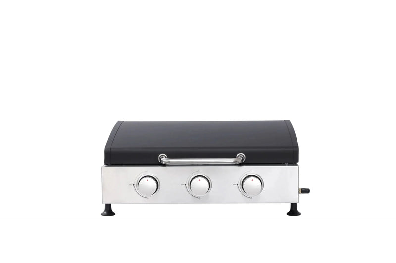 Outdoor Gas Grill Cast Iron Grates Three Burner Barbecue Station Kit