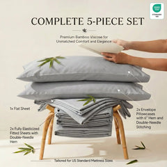 Bamboo Sheet Set Organic Bamboo & Oeko-Tex Certified Soft Sleep Comfort perspective