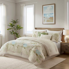 6 Piece Oversized Cotton Comforter Set with Throw Pillow perspective
