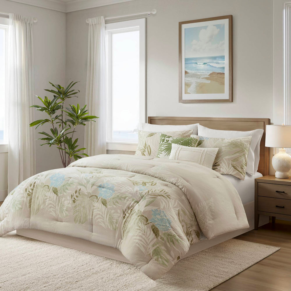 6-Piece Cal King Oversized Cotton Comforter Set with Throw Pillow Media 12