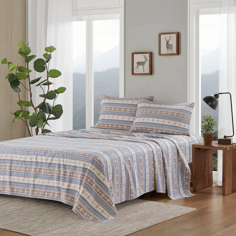 3 PCS Twin Sheet Set Blue Snowflake