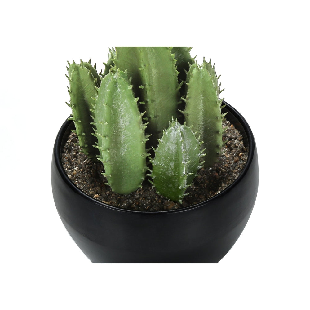 Artificial Succulent Plants Set of 3, 6' Tall, Green Faux Indoor Decor in Black Melamine Pots, Tabletop Greenery for Home Office Media 4