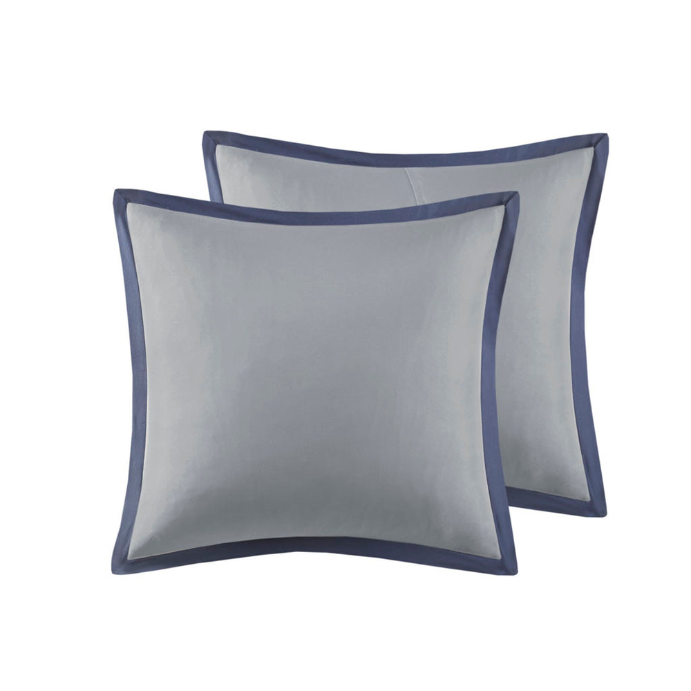 8 Piece Embroidered Comforter Set Navy Cal King Media 9