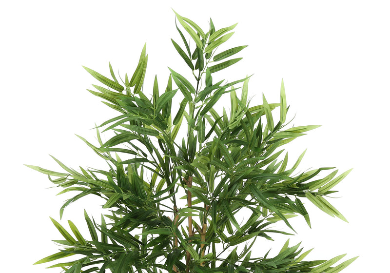 Artificial Plant, 50' Tall, Bamboo Tree, Indoor, Faux, Fake, Floor, Greenery, Potted, Decorative, Green Leaves, Black Pot