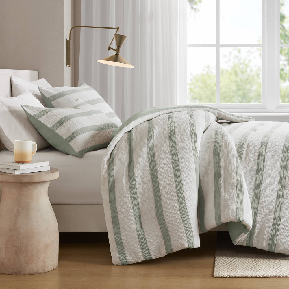 3-Piece Full/Queen Yarn-dyed striped comforter Media 14