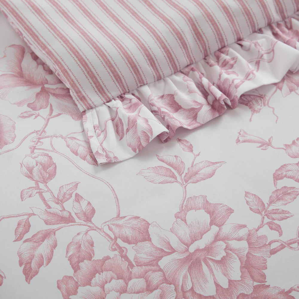 5 Pieces Full/Queen Comforter Set with Decorative Pillows,Pink Media 11