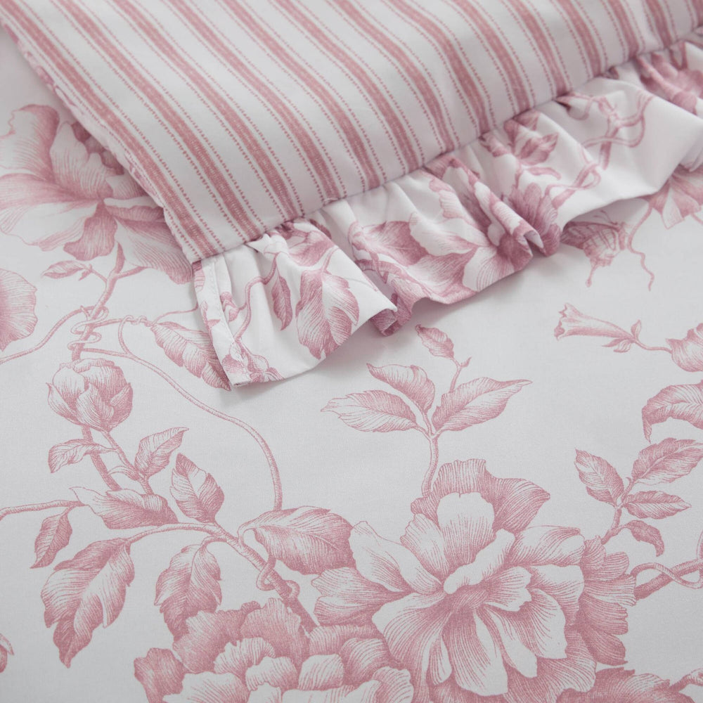 5 Pieces King Comforter Set with Decorative Pillows,Pink Media 11