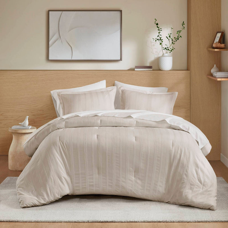 7-Piece Cal King Woven Striped Comforter Set