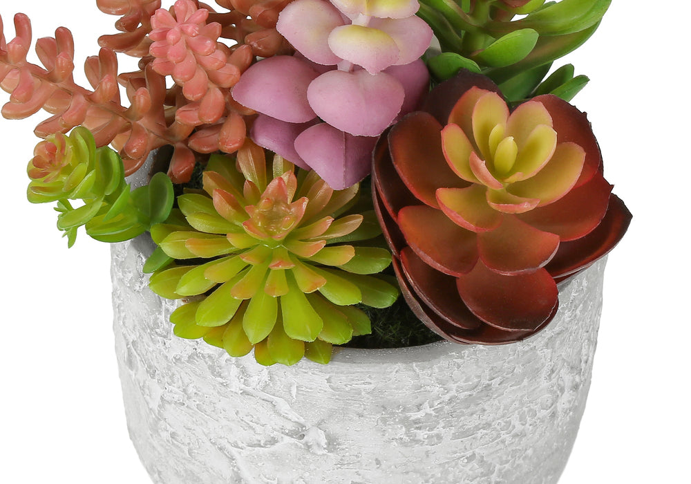 Artificial Plant, Set Of 2, 9' Tall, Succulent, Table, Grey Cement Pots, Contemporary, Modern Media 5