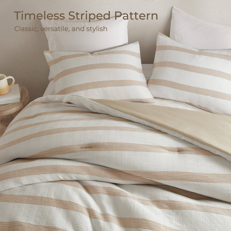3-Piece King/Cal King Yarn-dyed striped comforter