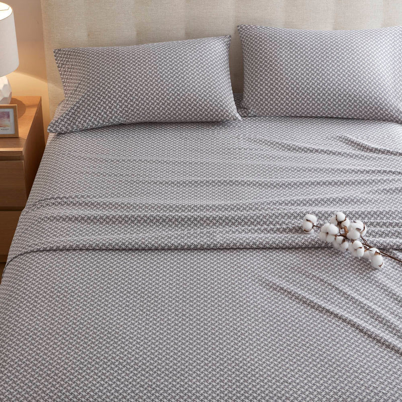 4-Piece 100% Cotton Printed Sheet Set